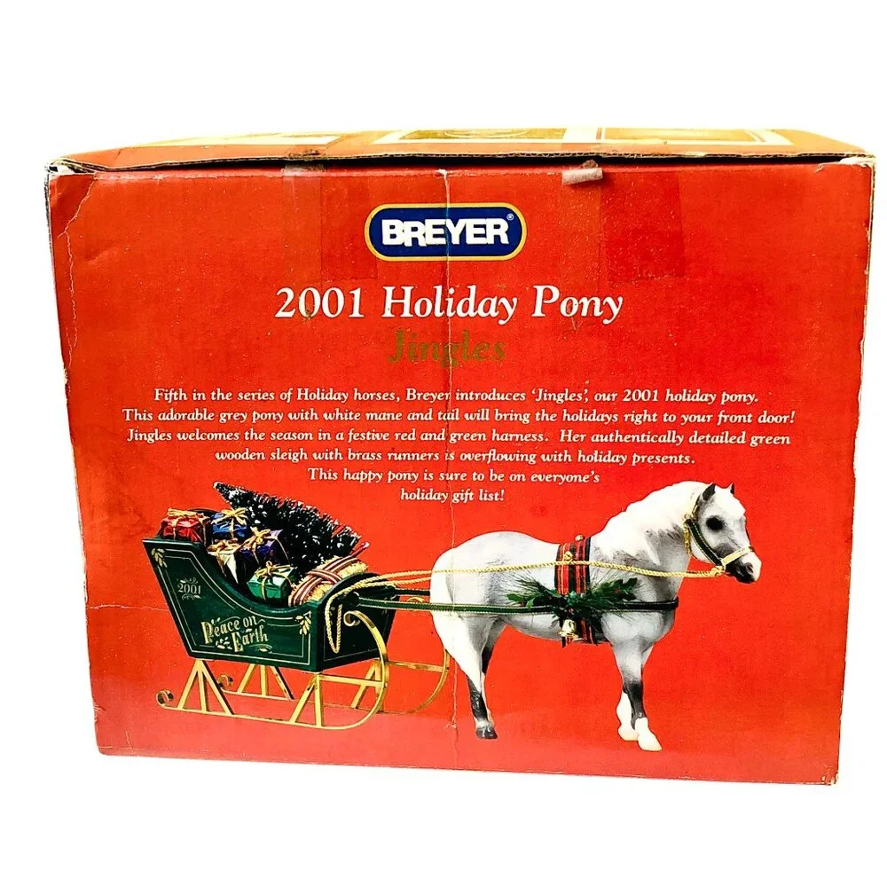 Breyer Model Horse JINGLES 2001 Holiday Pony Sleigh and Gifts New